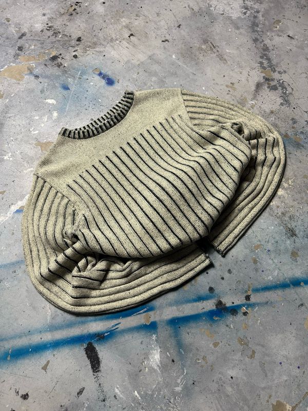 Long y2k Washed Sweater White S