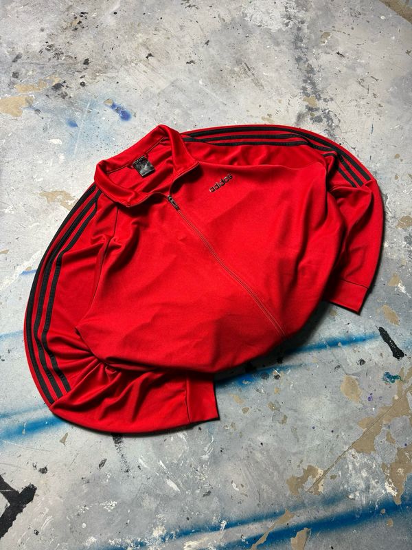 Bluza Adidas Bla/Stripes Tracksuit Red XL