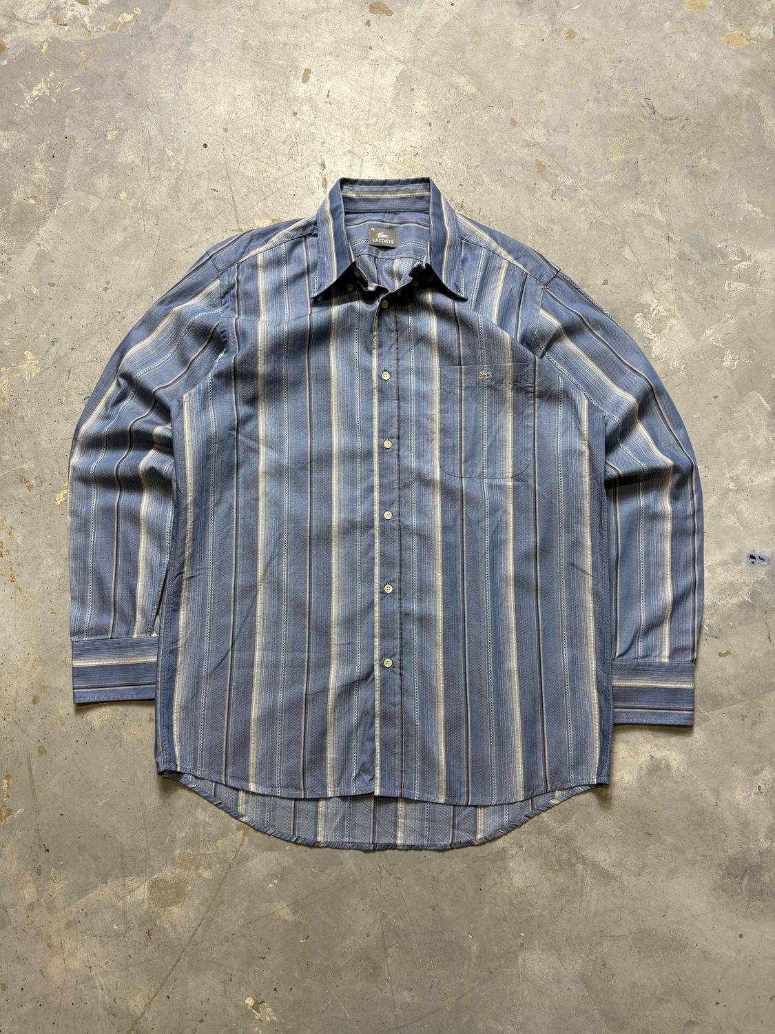 Koszula Lacoste Small Logo Striped Shirt Blue M