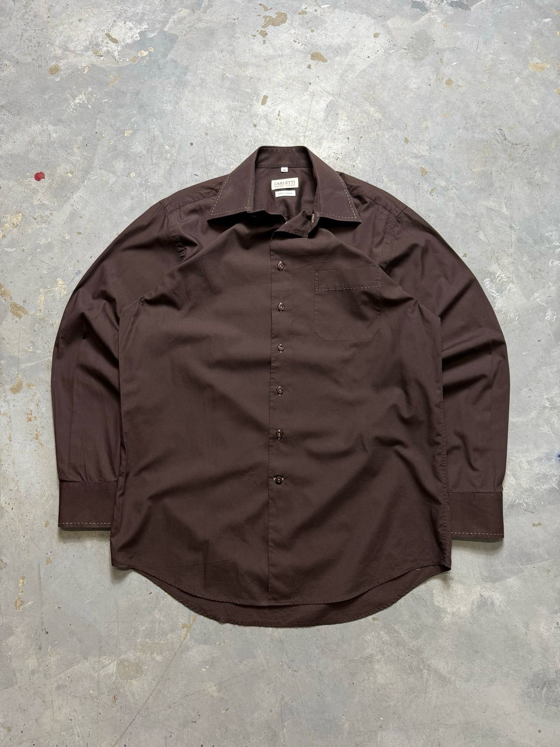 Koszula Carletti Cotton Shit Brown  M