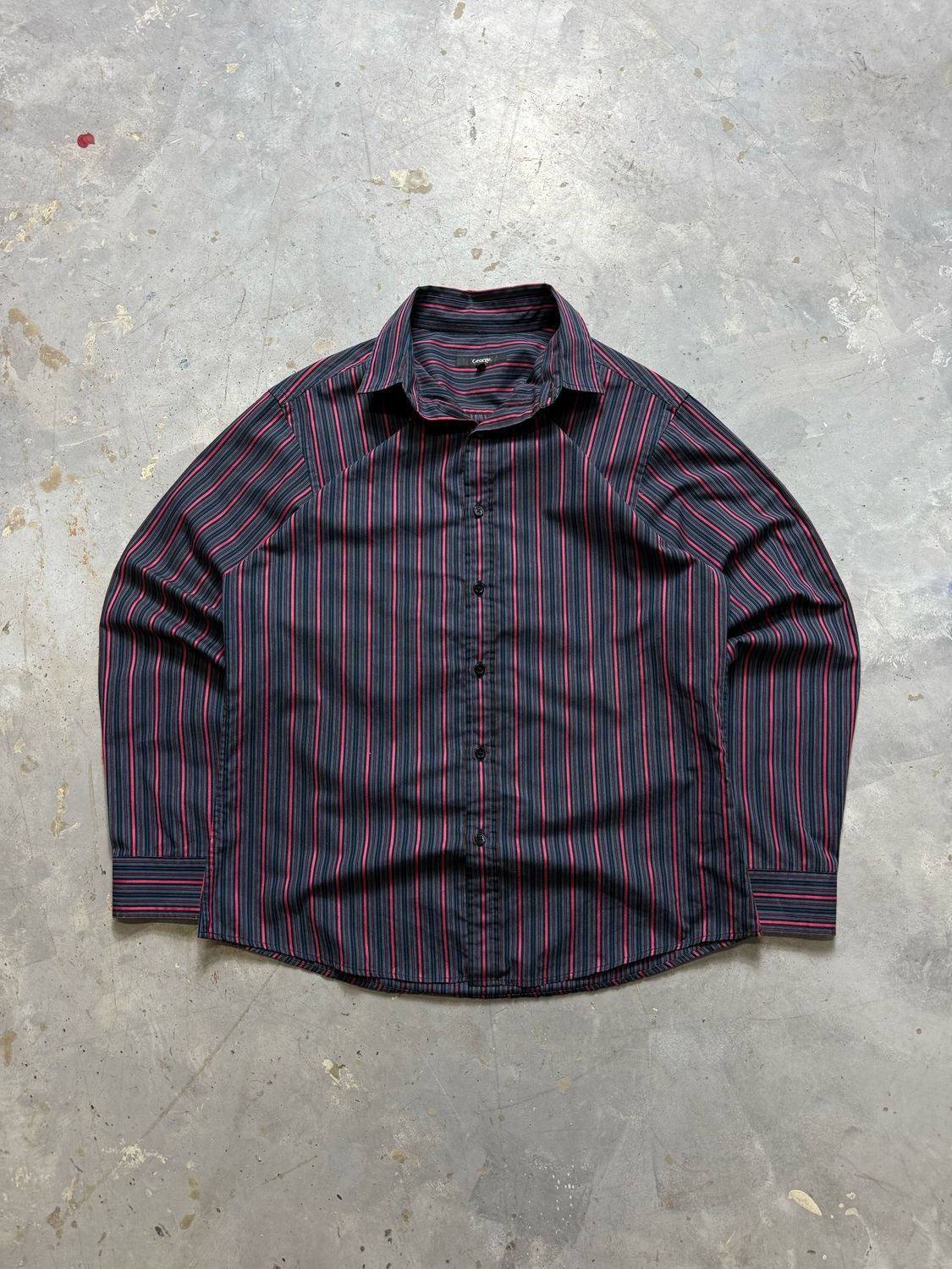 Koszula George Striped Shirt Navy/Red M