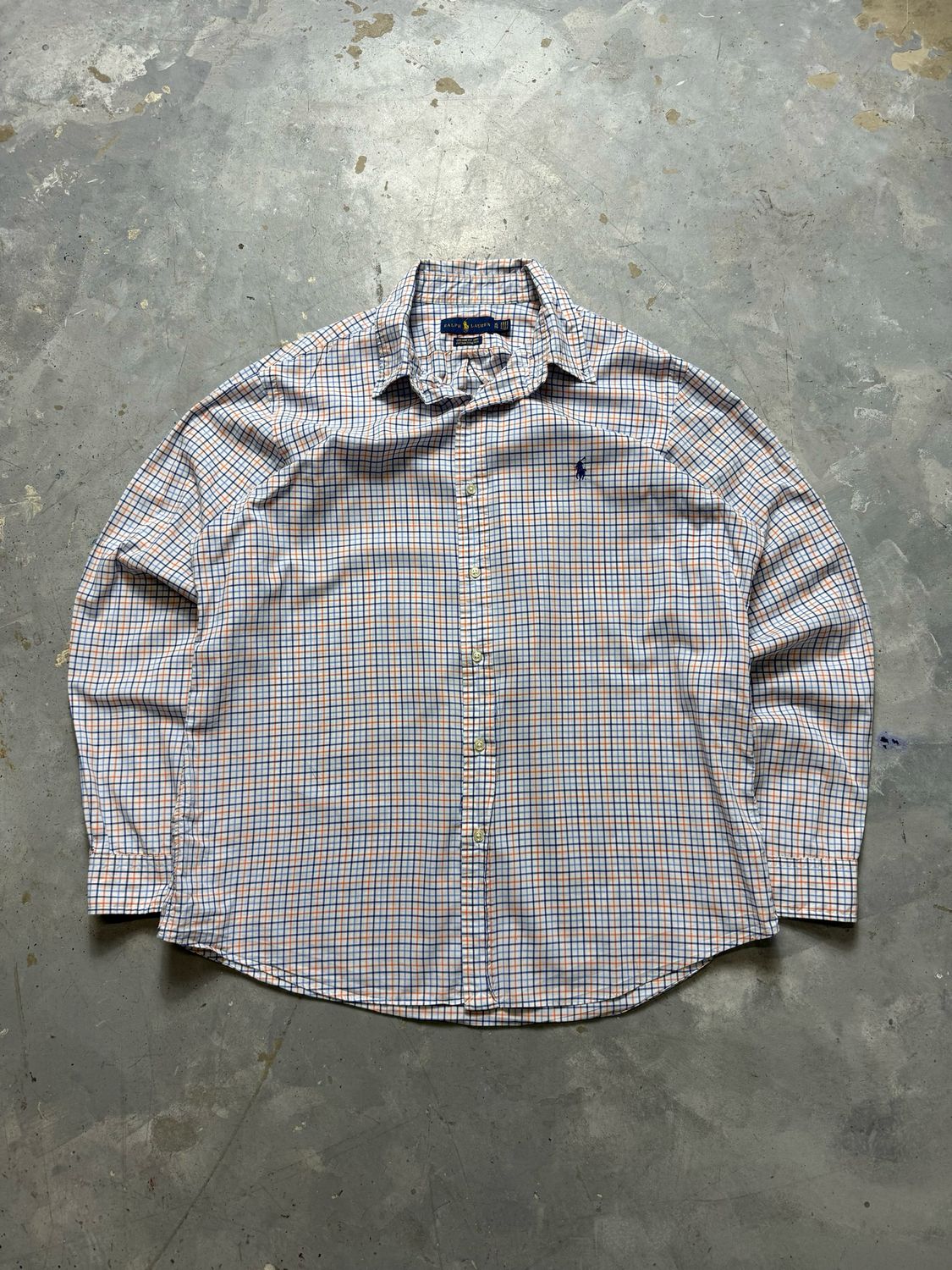 Koszula Ralph Lauren Checked Shirt Blue/Orange Strip White  M