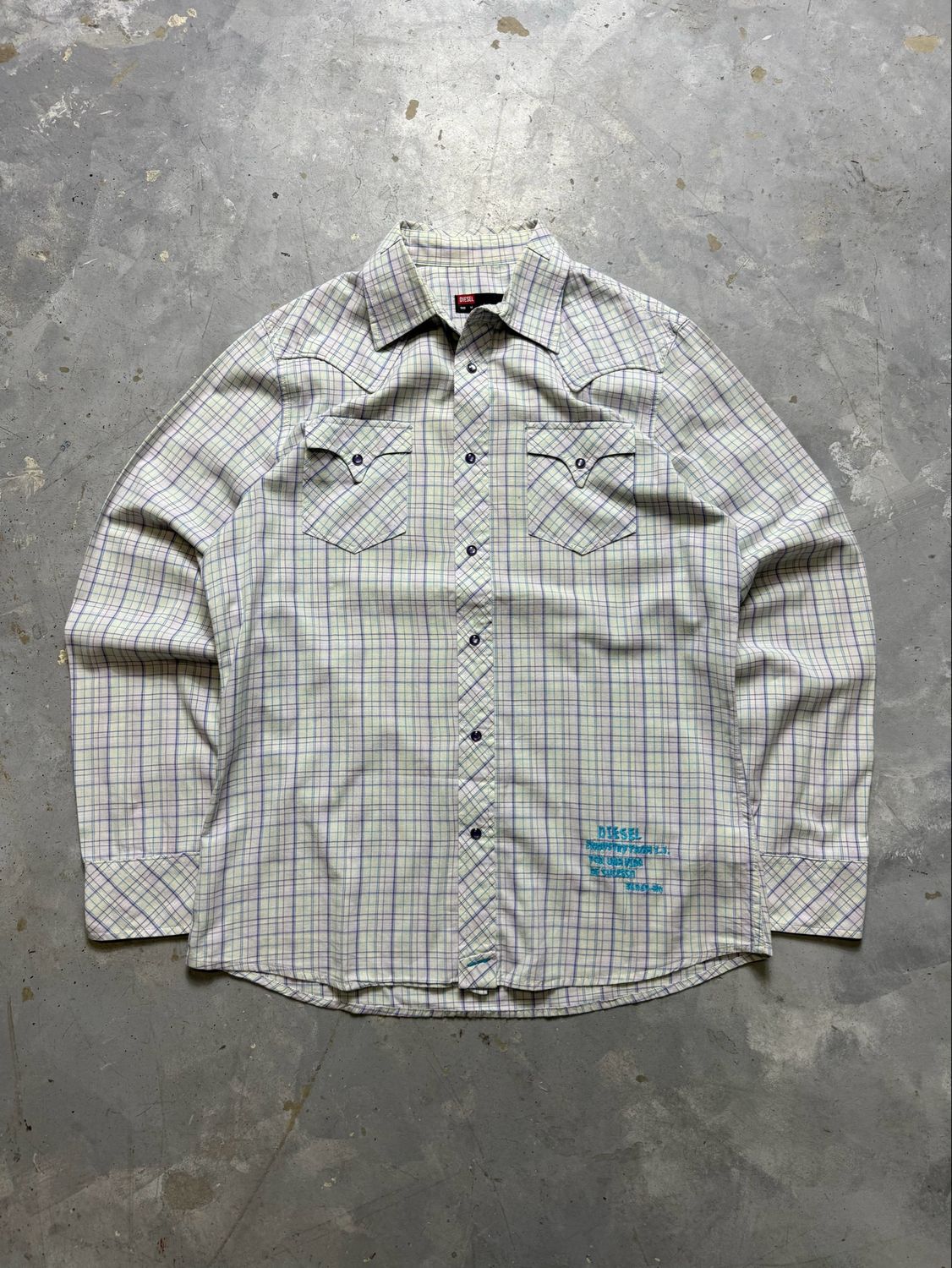 Koszula Diesel Purple Button Checked Shirt White M