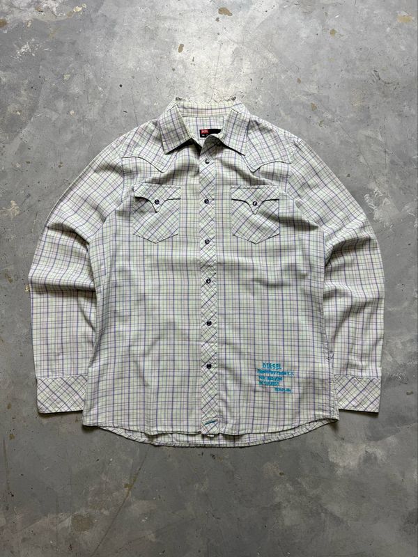 Koszula Diesel Purple Button Checked Shirt White M