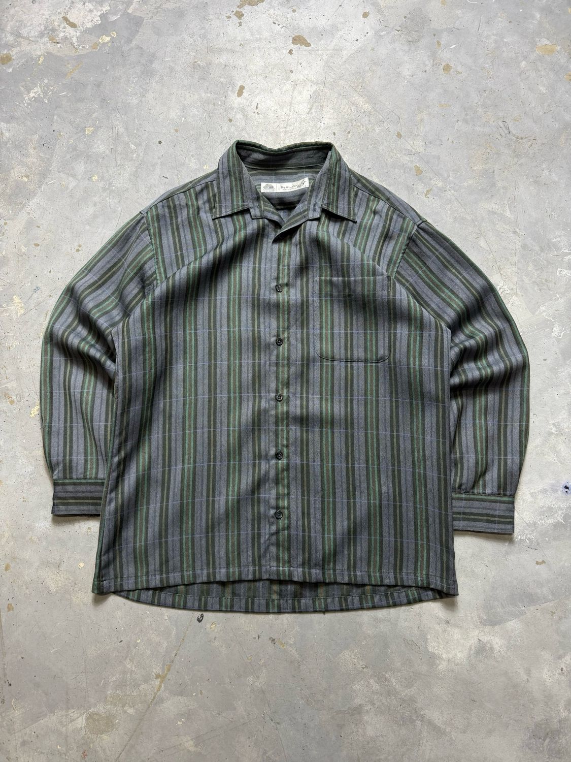 Koszula Vintage Striped Shirt Green/Violet M