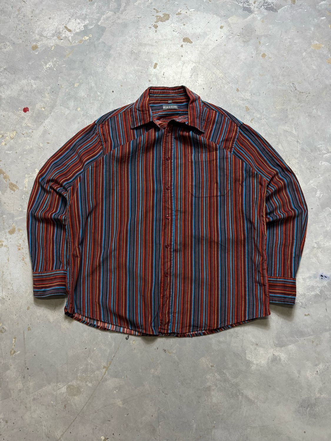 Koszula Biaggini Corduroy Striped Shirt Red/Blue L