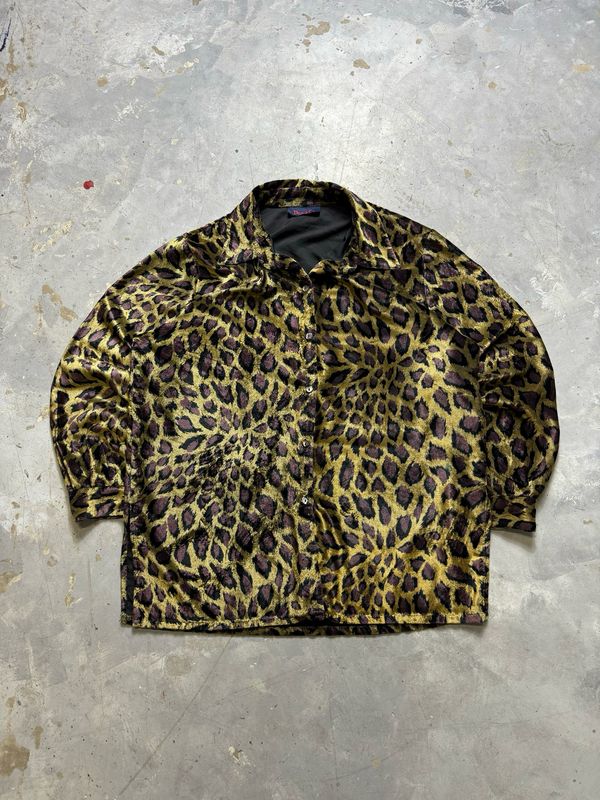 Koszula Leopard Print Velour Shirt Gold L