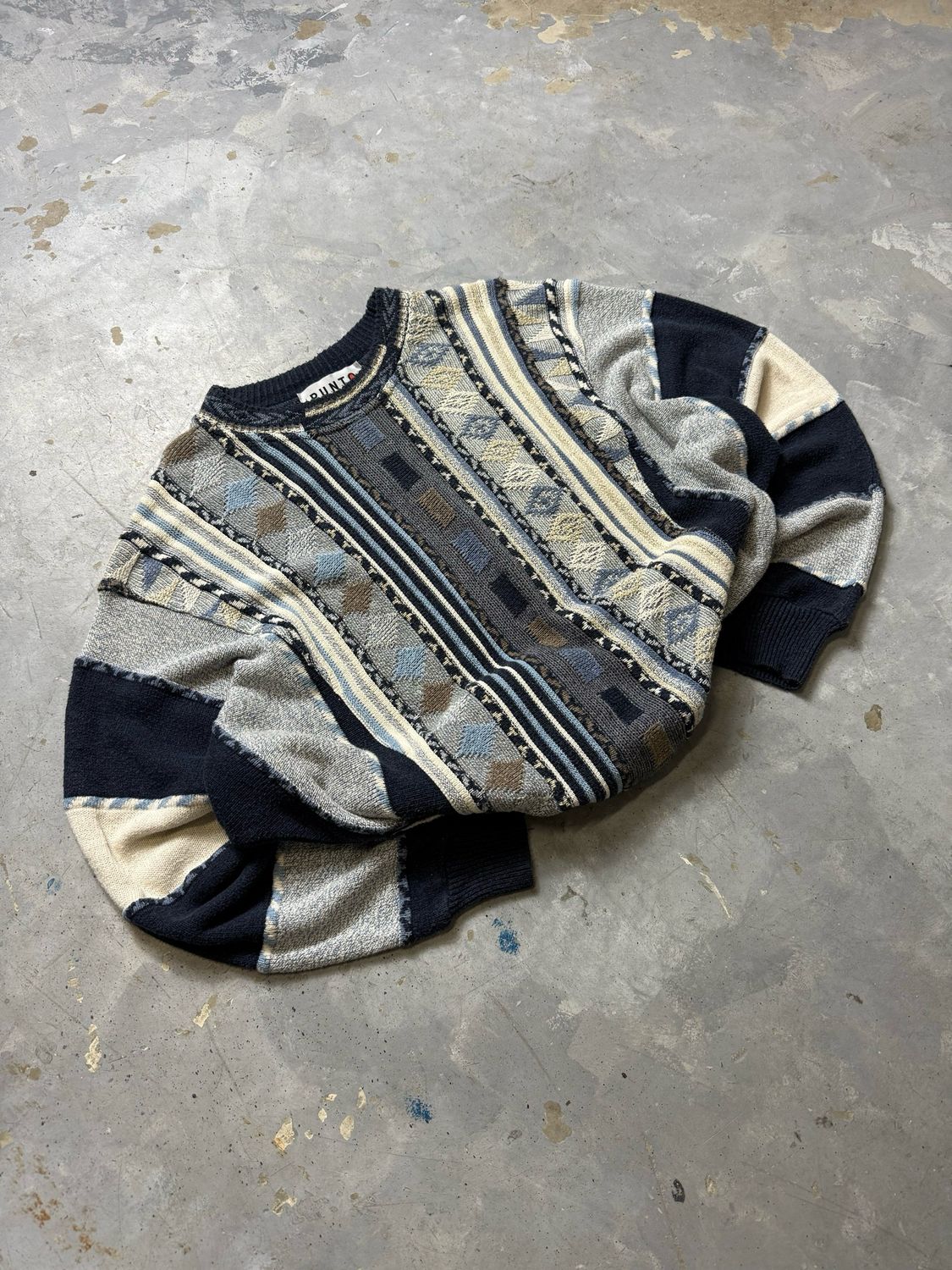 Bluza Punto Geometric Pattern Sweater Blue XL