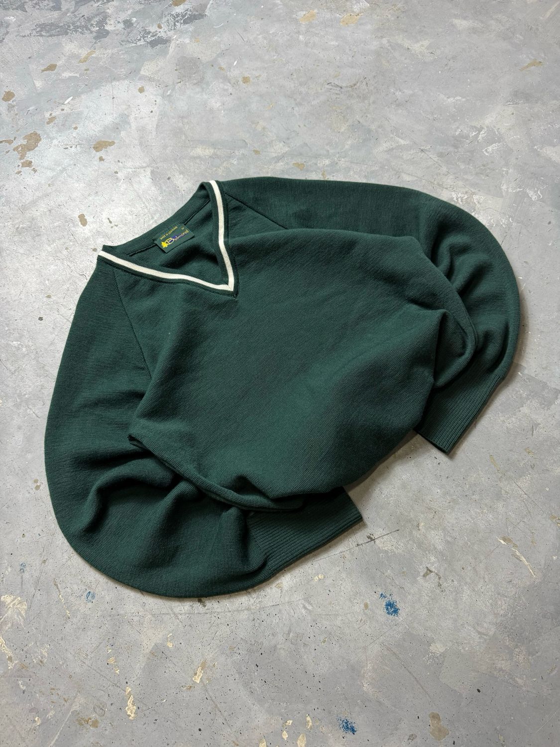 Bluza Vintage V-neck Sweater Green S