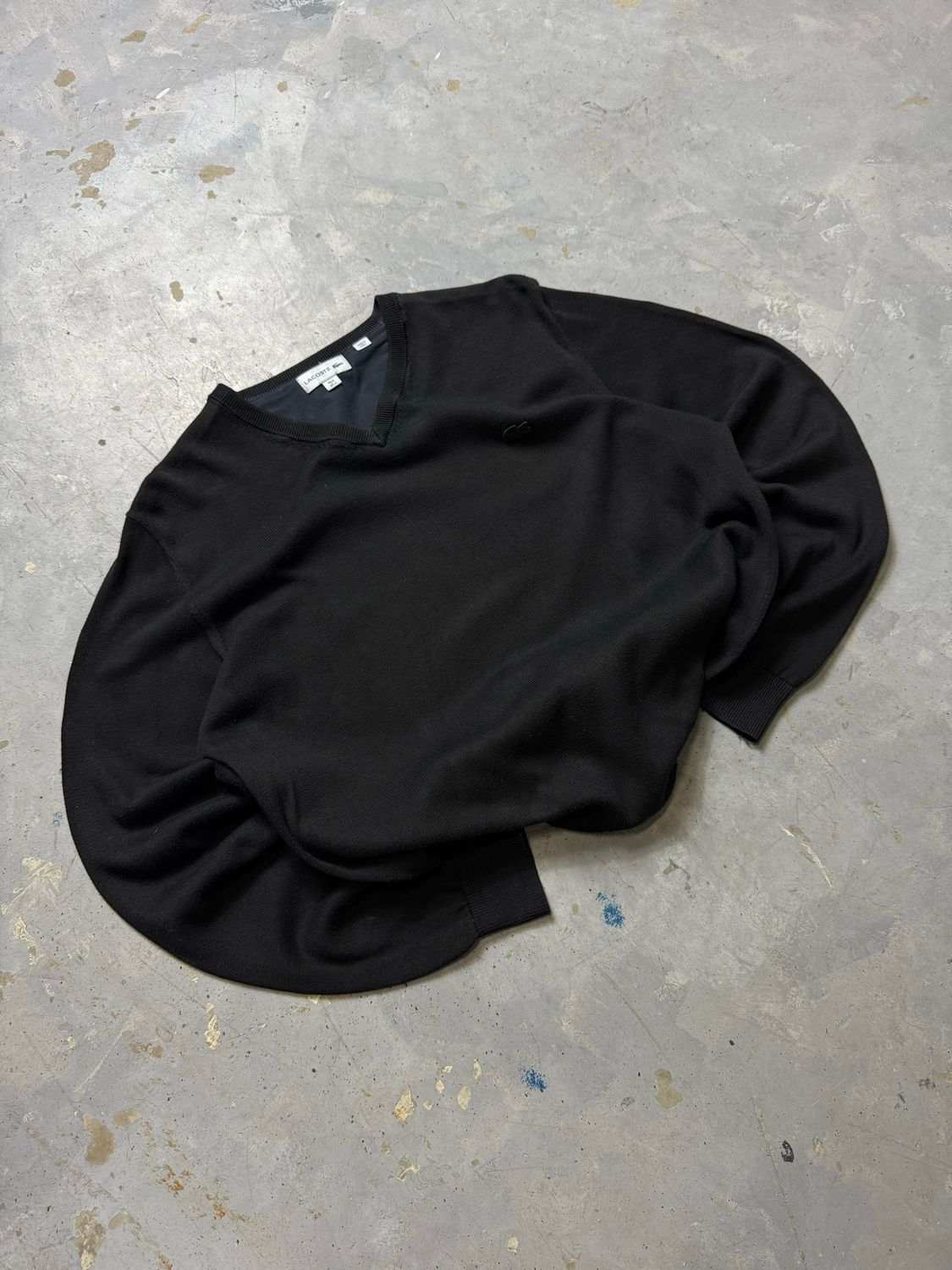 Bluza Lacoste Small Logo V-neck Sweater Black M