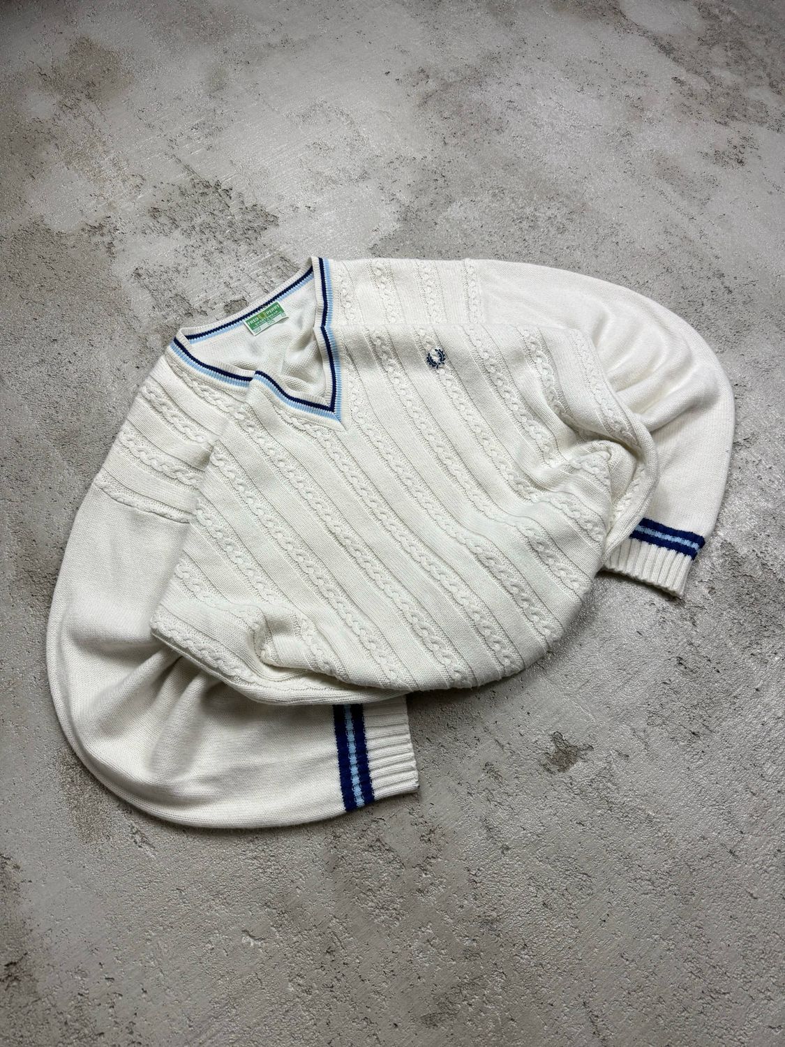 Bluza Fred Perry Small Logo Winter Sweater Ecru L