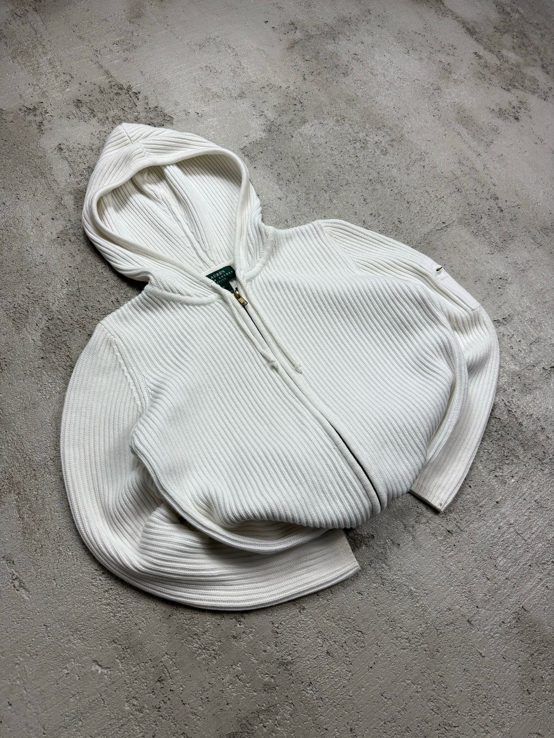 Bluza Ralph Lauren Green Label Sweater Zip Hoodie White S