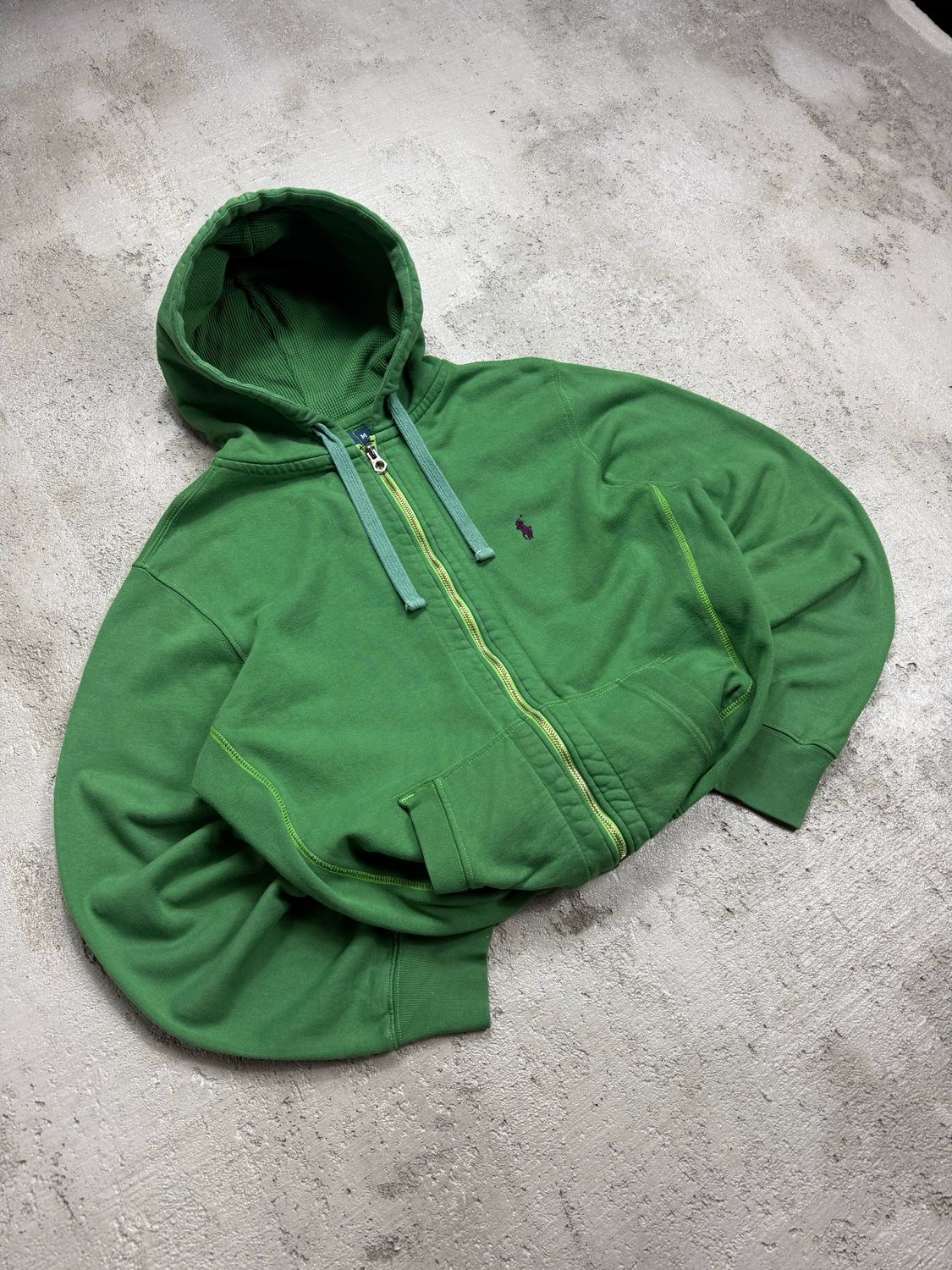 Bluza Ralph Lauren Blue Tag Small Logo Zip Hoodie Green M