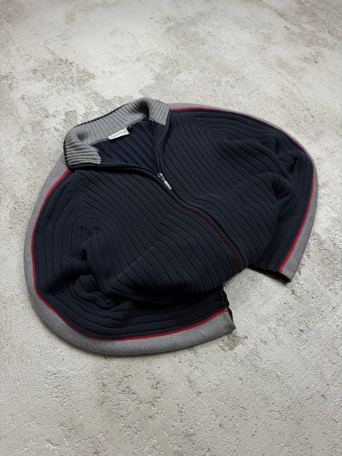 Bluza Vintage Striped Zip Sweater Nav S