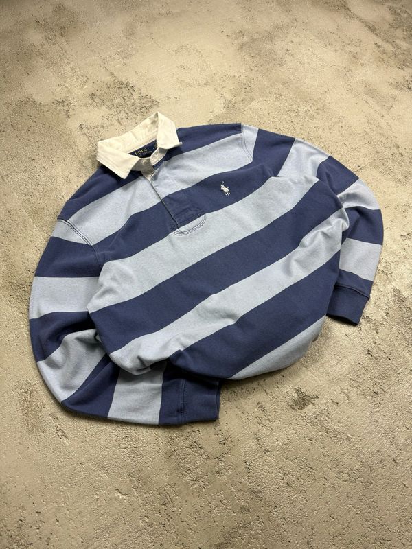 Bluza Ralph Lauren Stripes Longsleeve Polo Blue M