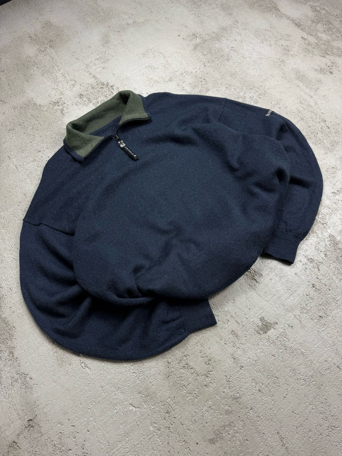 Sweter Pringle Wełna Colar Zip Half Wool Sweater Navy L