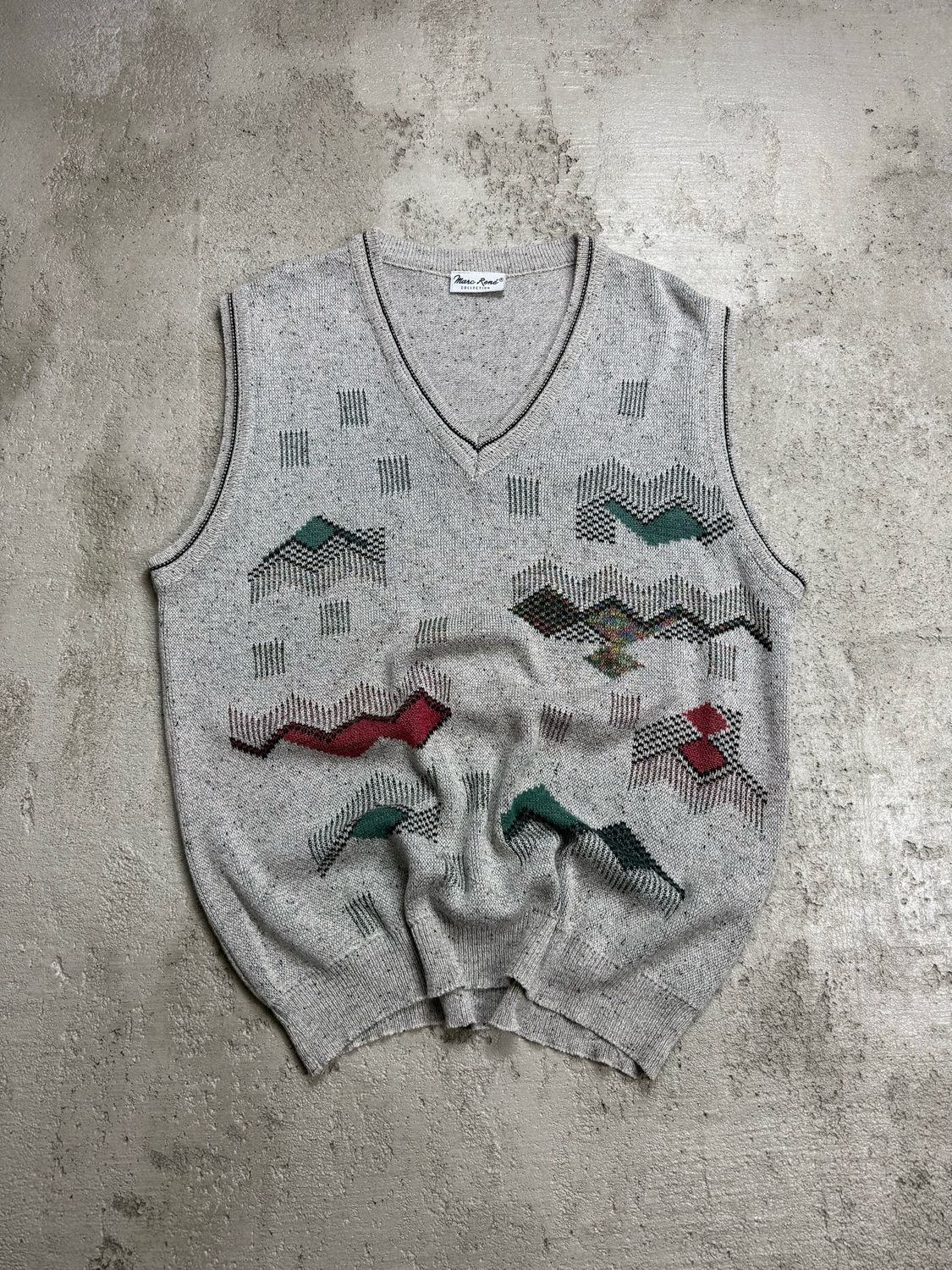 Kamizelka Vintage Geometric Pattern Vest Grey  M