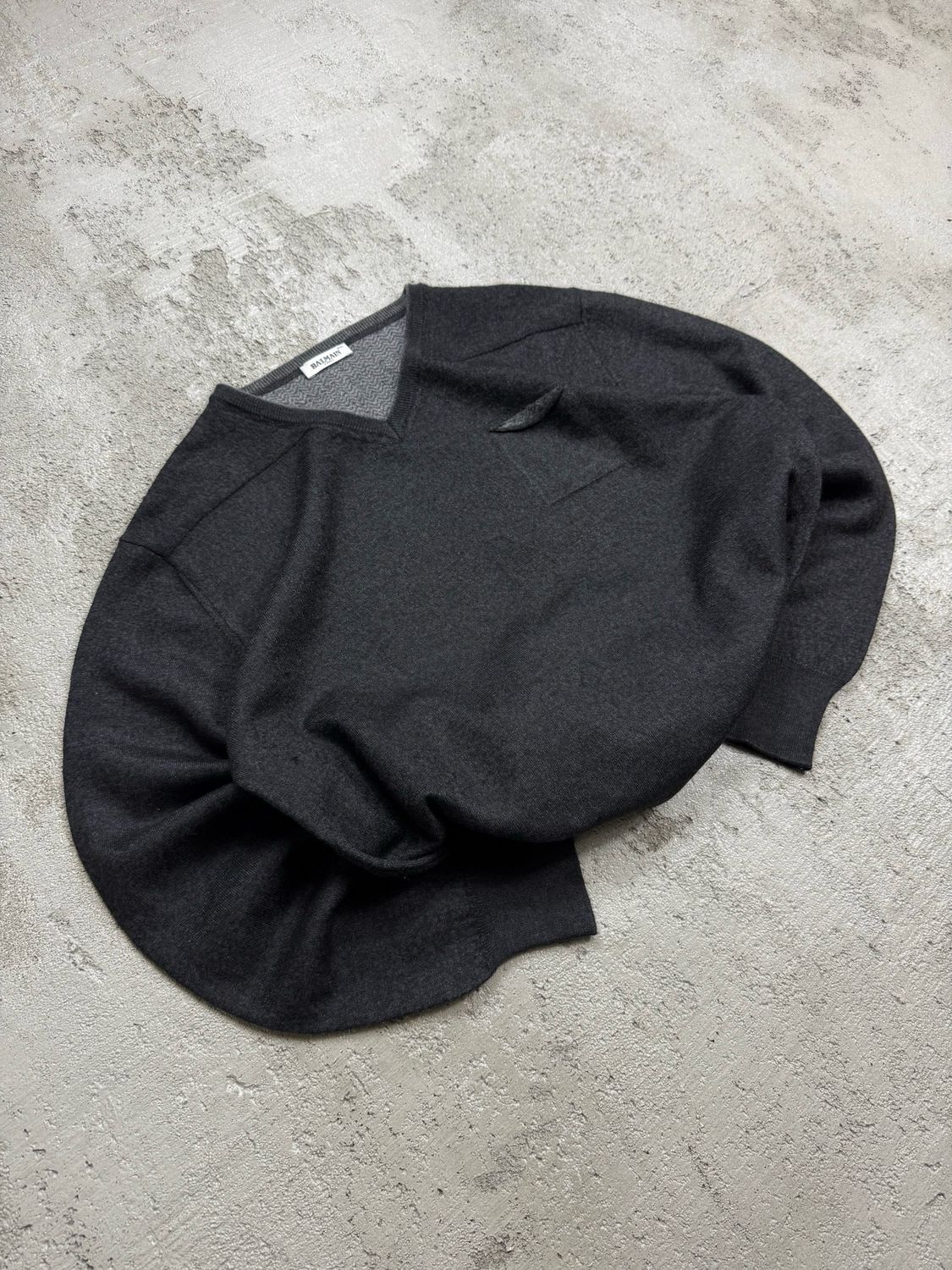 Bluza Balmain Half Wool Sweater Grey M