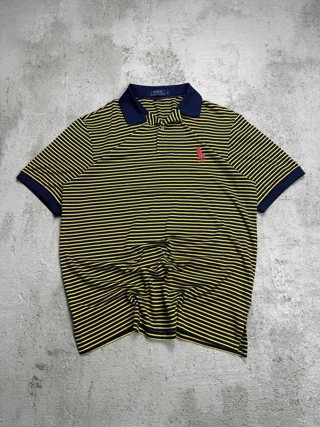 Koszulka Ralph Lauren Polo Small Logo Horizontal Stripes Black/Yellow M