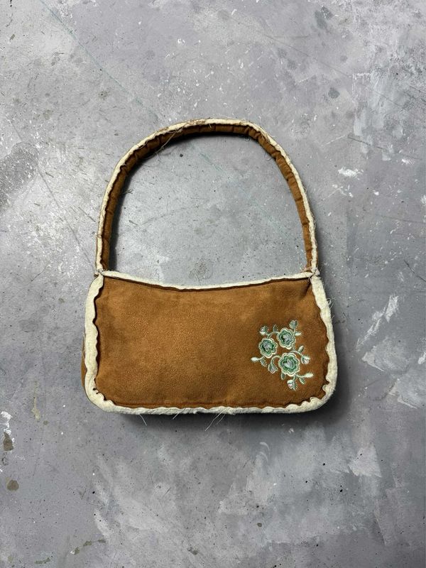 torebka Vintage Suede Ornament Baguette Bag Beige 15