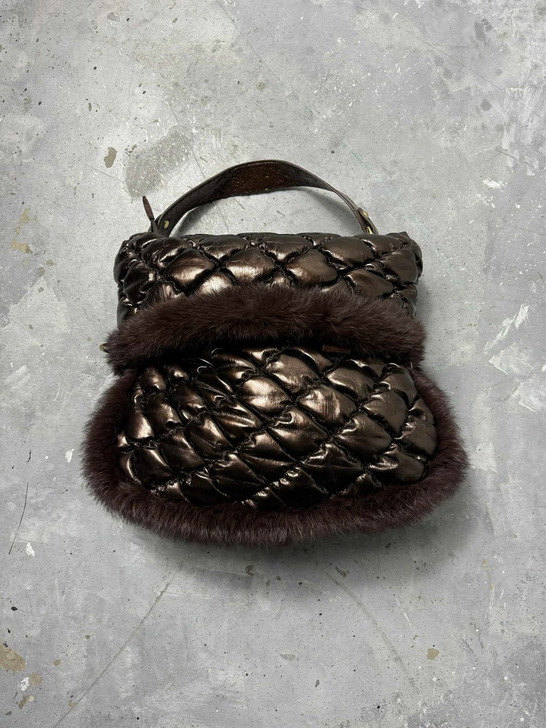 torebka Vintage Puffy Fur Bag Brown  35