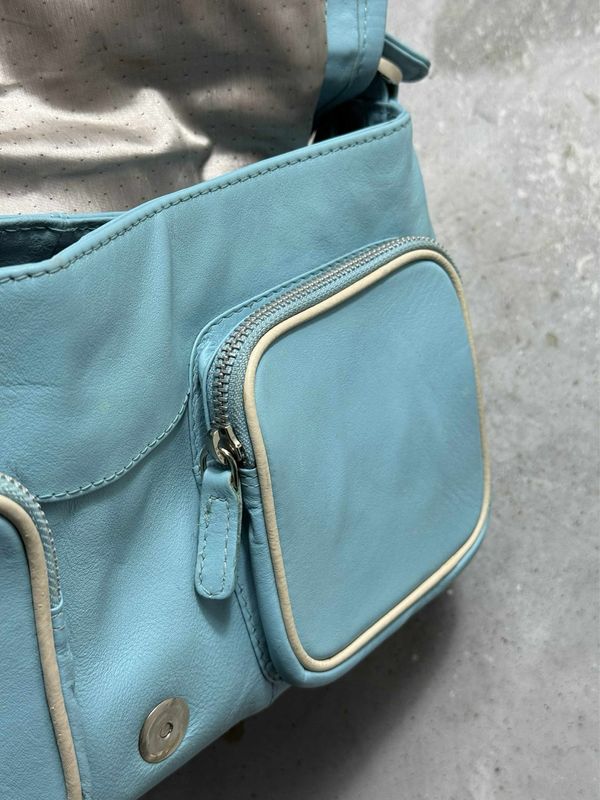 torebka Vintage Pockets Leather Bag Light-Blue 19