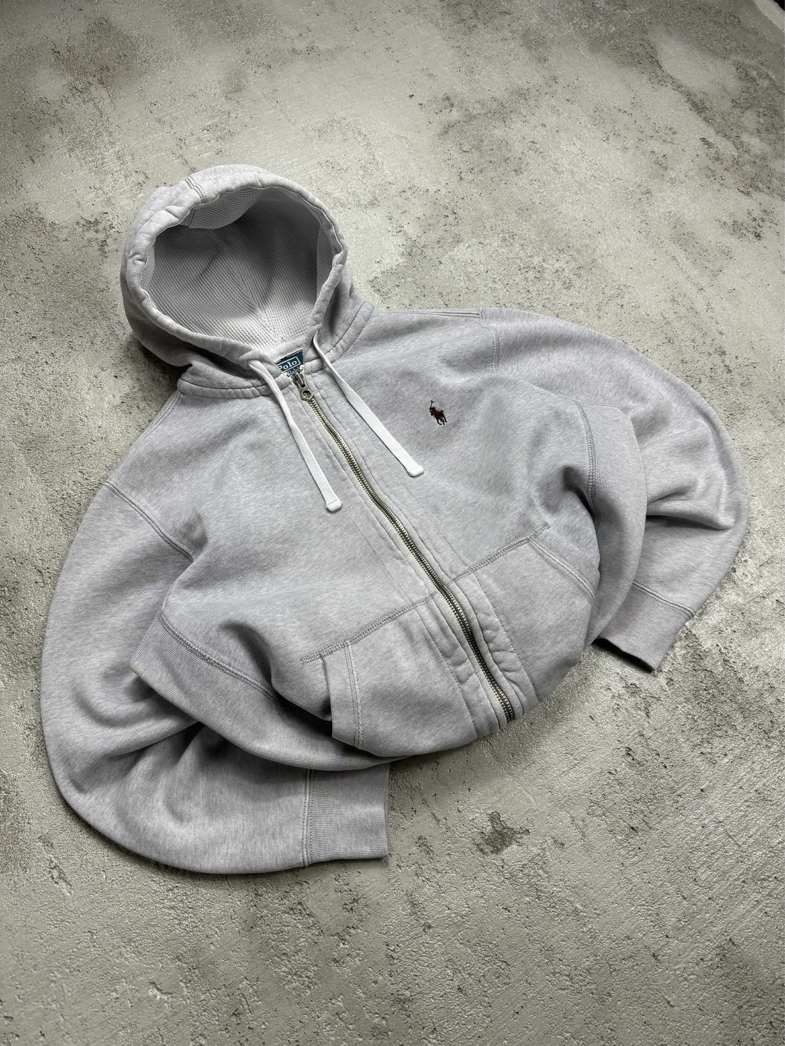 Bluza Ralph Lauren Small Logo Zip Hoodie Beige/Grey L