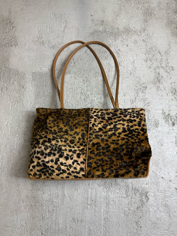 torebka Vintage Leopard Print Baguette Bag Beige 19