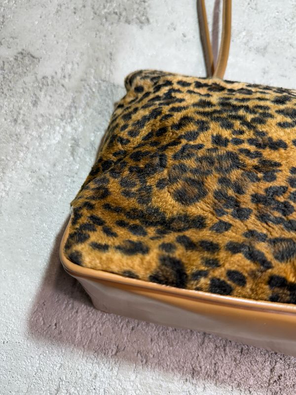 torebka Vintage Leopard Print Baguette Bag Beige 19