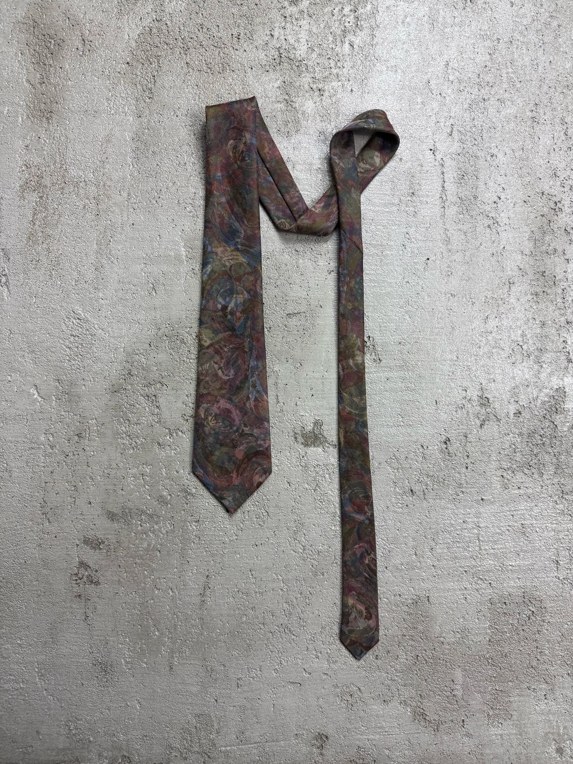 Krawat Vintage Elegant Flower Pattern Tie Red