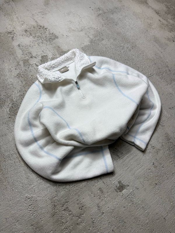 Polar O'Neill Q/Zip Light-Blue Stitching Fleece White  S