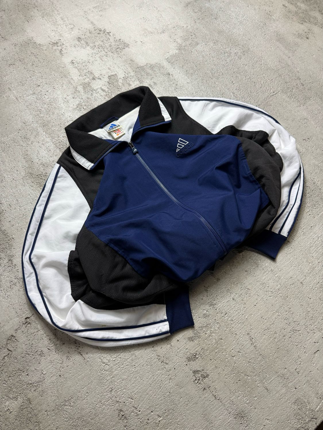 Bluza Adidas 90s Classic Logo Na/Stripes Tri-color Zip Tracksuit Black L