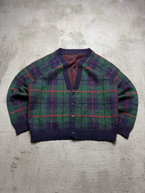 Bluza Tartan Buttons Cardigan Green/Navy L