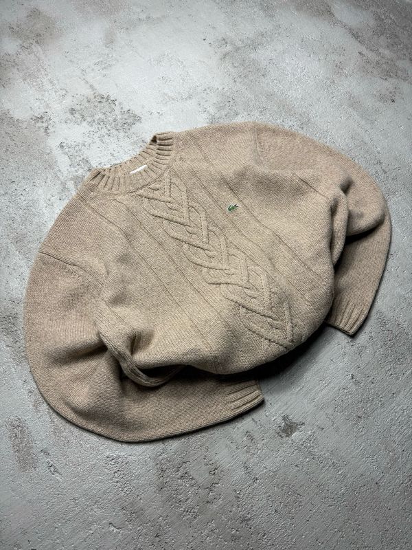 Sweter Lacoste Sm/Croc Knitted Sweater Beige L