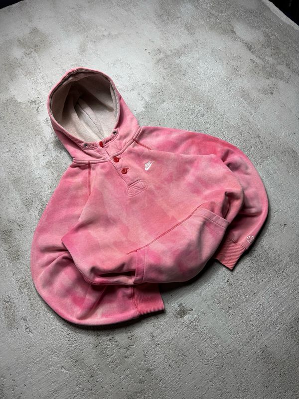 Bluza Nike Bsc/Logo Q/Buttons Hoodie Tiedye Pink M