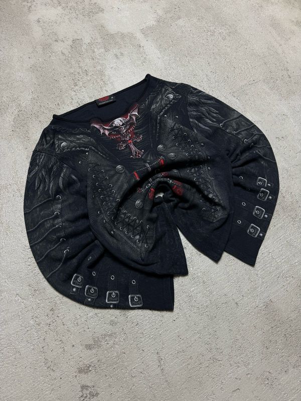 Bluza Spiral Direct Gothic Detail Longsleeve Top Black  S