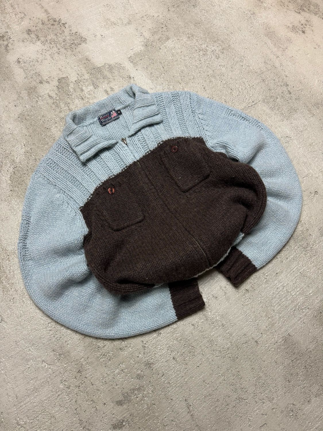 Bluza River Woods Lambswool Br/Pocket Zipper Light-Blue S