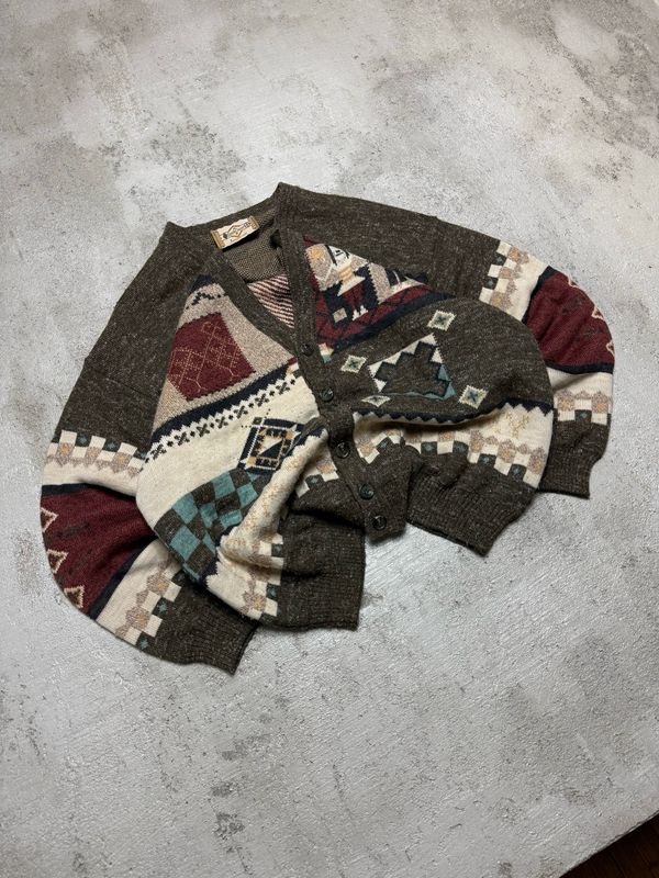 Bluza SouthCoast Wool/Alpaca Multi/Pattern Cardigan Khaki L