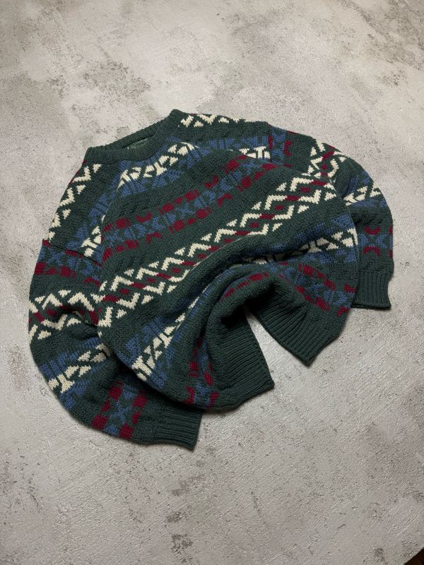 Bluza Old River Pure Wool Multi/Pattern Sweater Dark-Green M