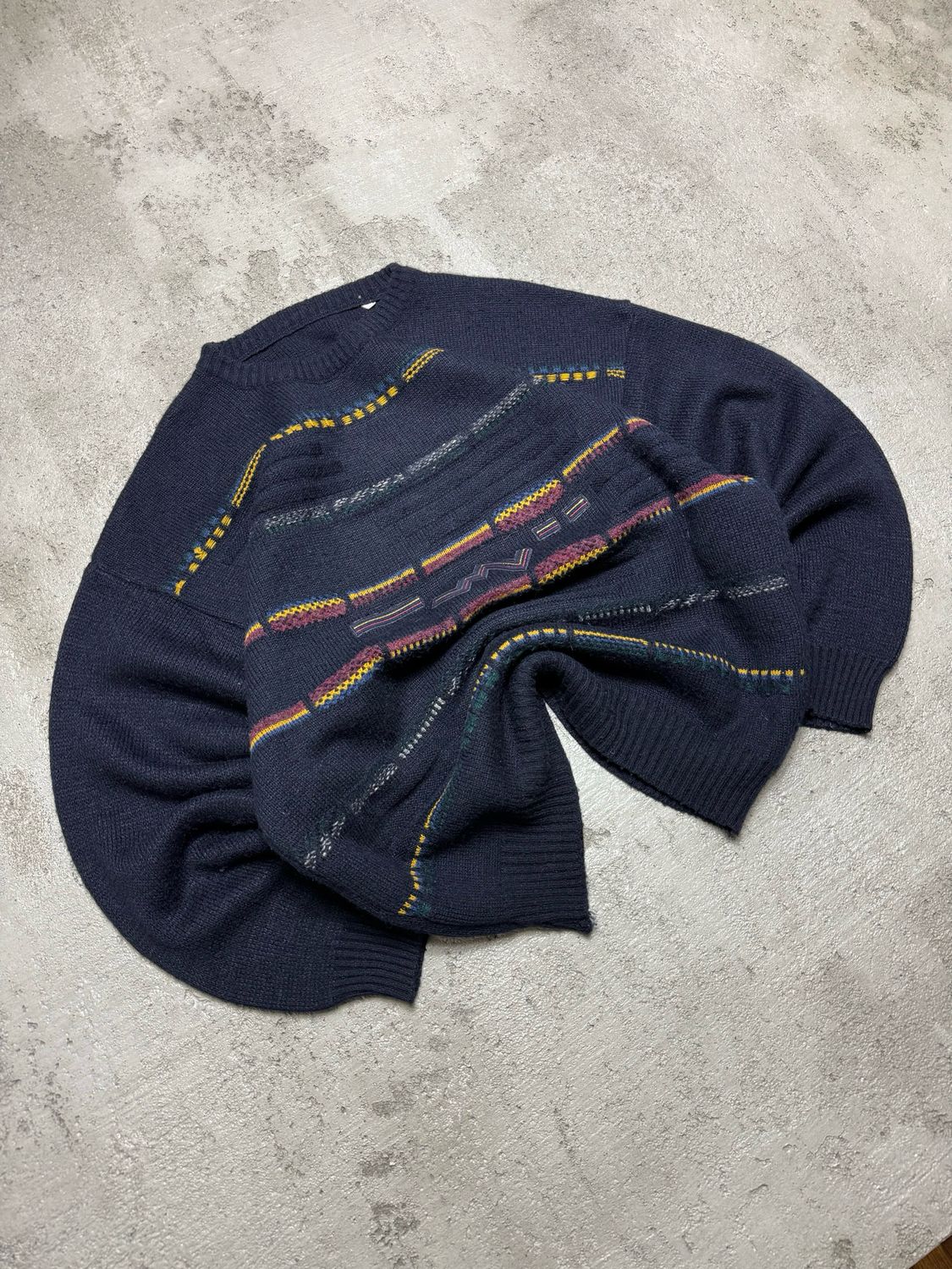 Bluza Multi/Detailed Wool Sweater Navy M