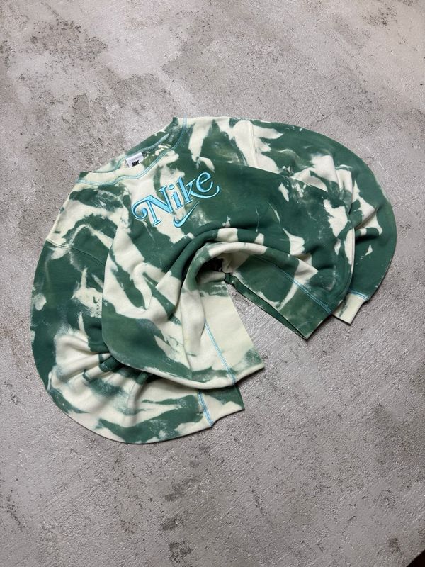 Bluza Nike Big Logo TieDye Crewneck Beige/Green M