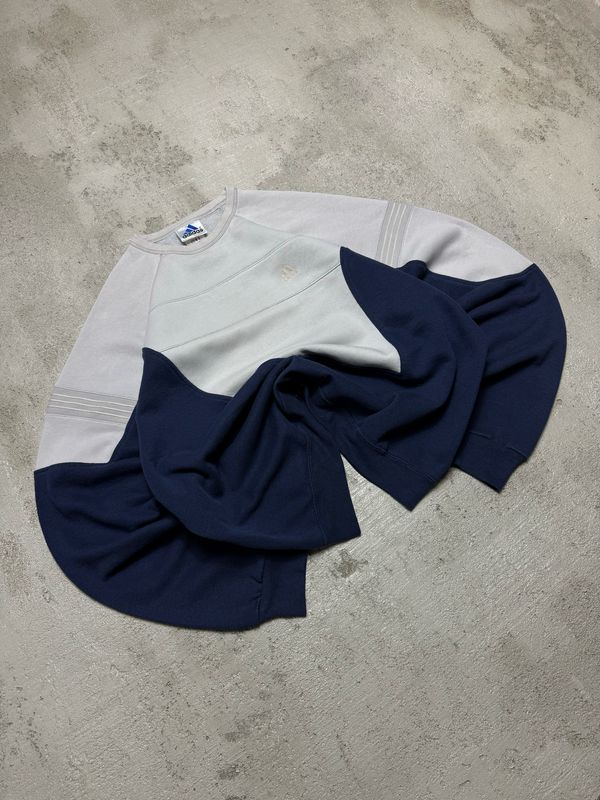 Bluza Adidas Small Logo Grey/Detailed Crewneck Navy XL