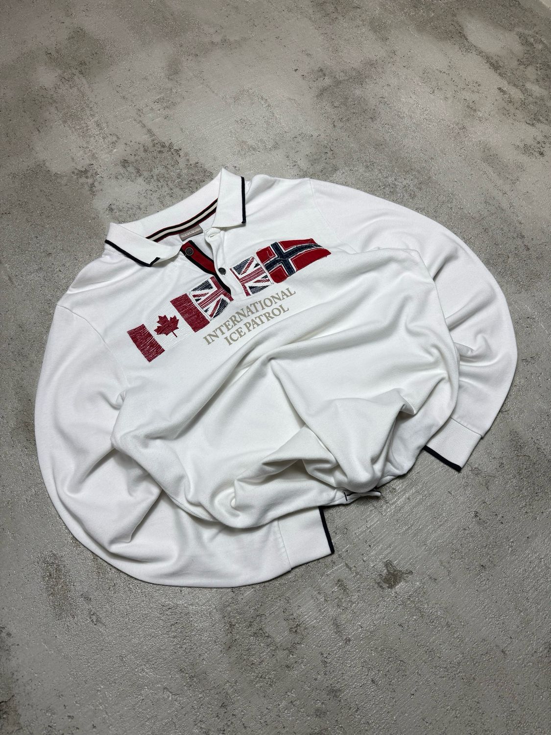 Bluza Napapijri International Ice Patrol Polo Longsleeve White M