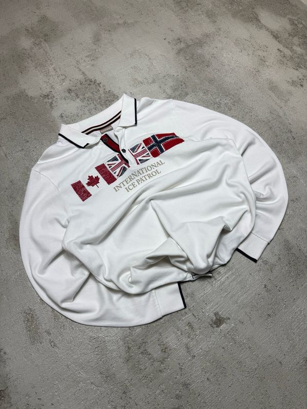 Bluza Napapijri International Ice Patrol Polo Longsleeve White M