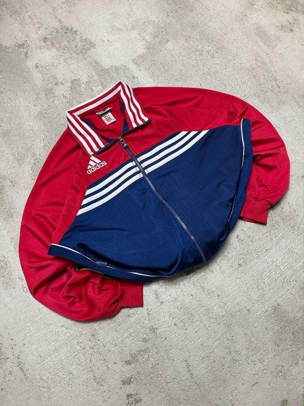 Bluza Adidas Wh/Stripes Red/Sleeves Zip Tracksuit Navy M