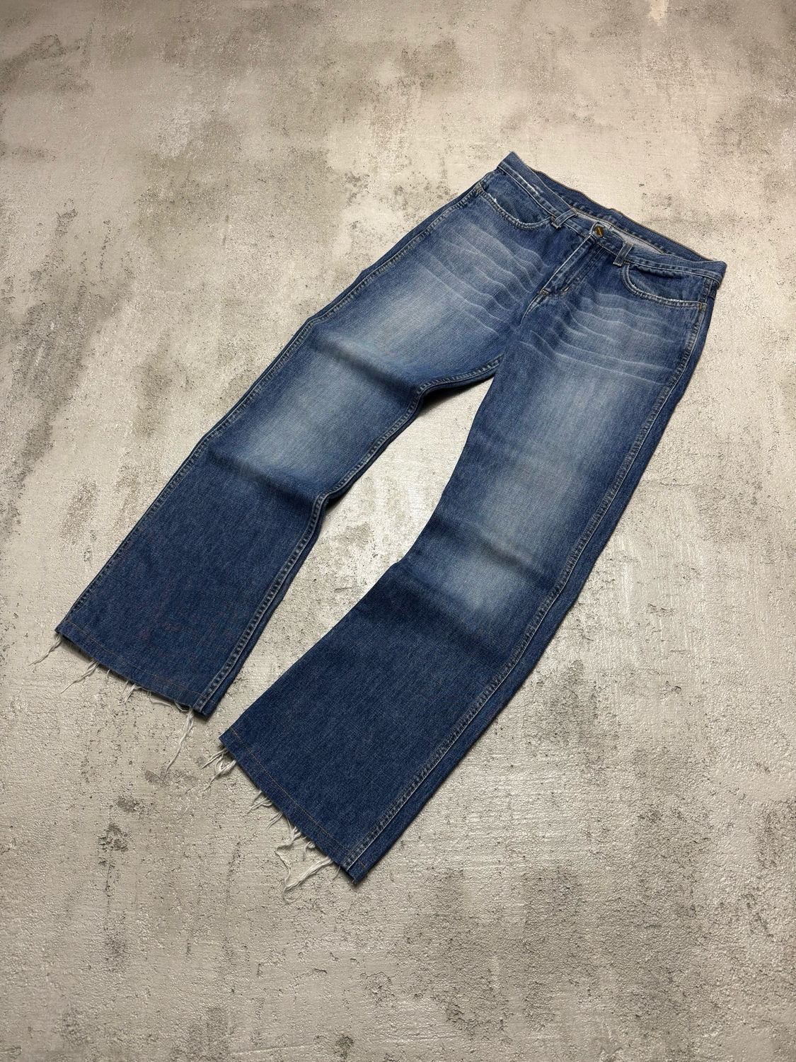 Spodnie Carhartt Flared Low Waist Denim Blue