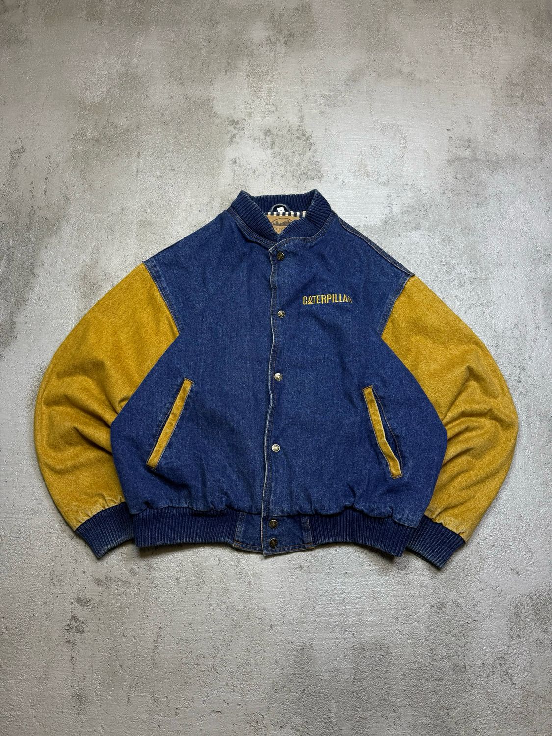 Kurtka CAT Denim Bomber Jacket Yel/Sleeves Blue L