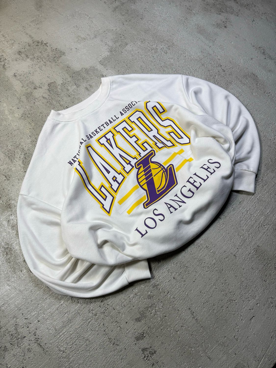 Bluza NBA Lakers Logo Crewneck White XL