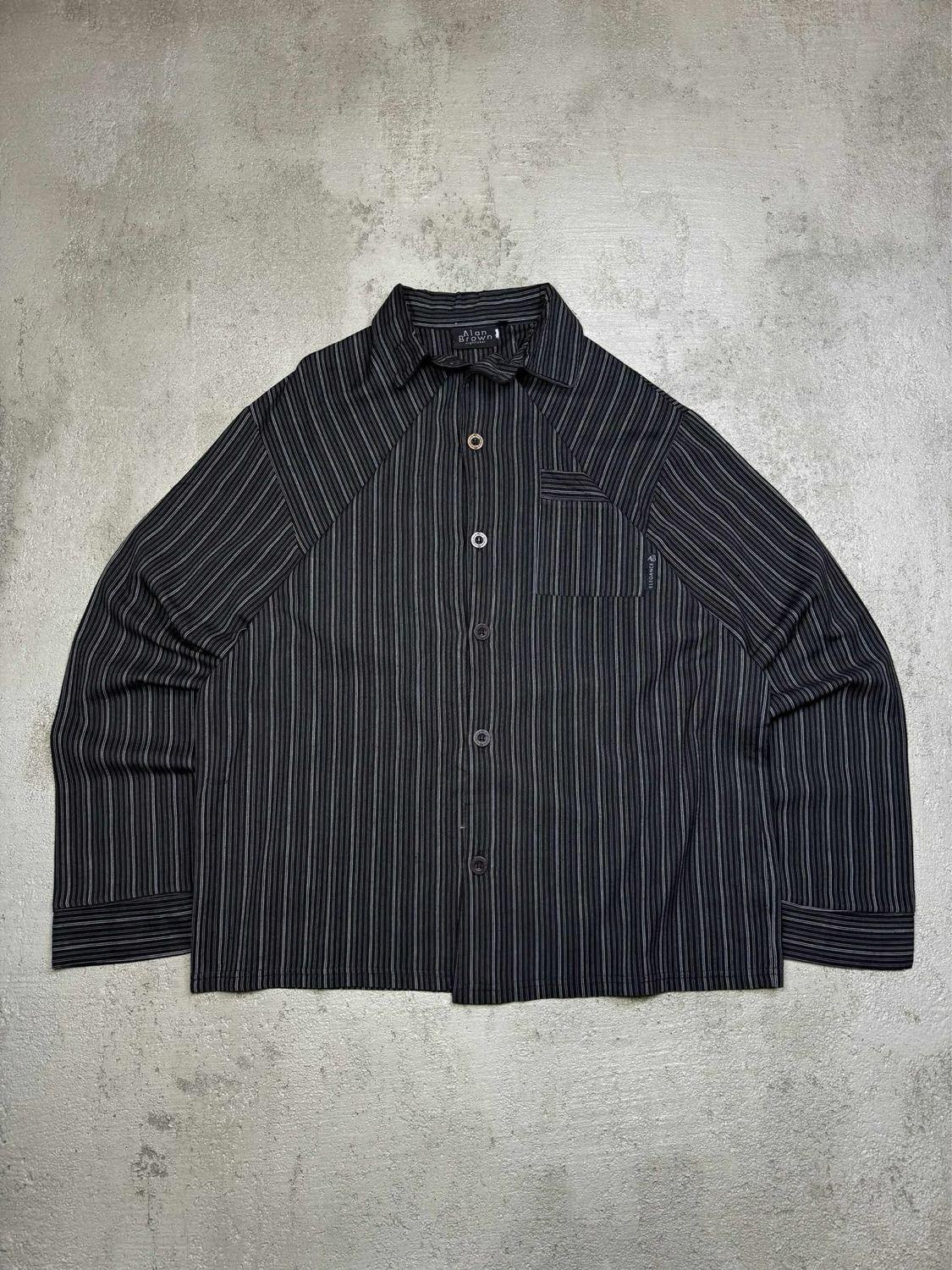 Koszula Alan Brown Basic Striped Shirt Black L
