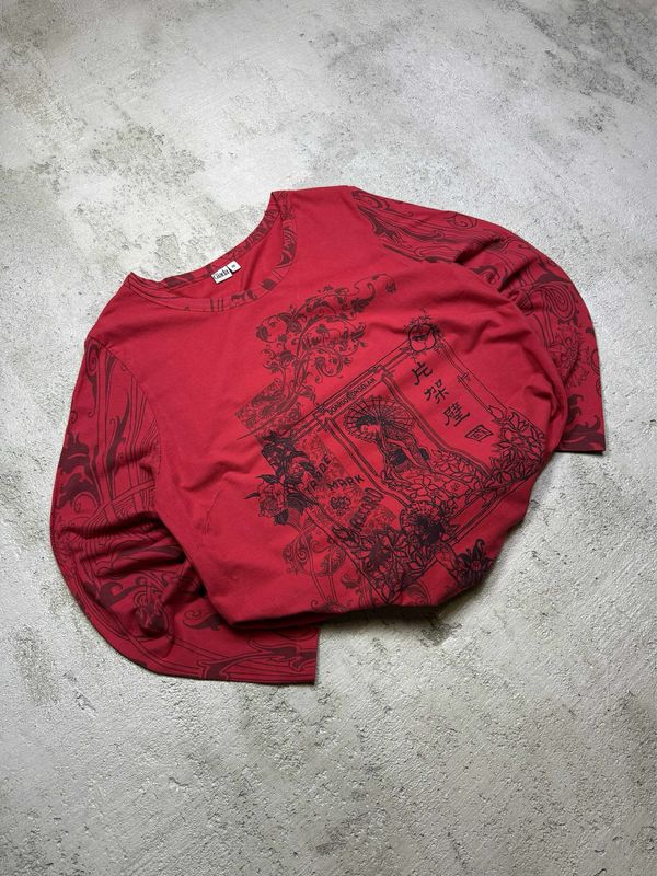 Long Giada Asian Print Long Red M